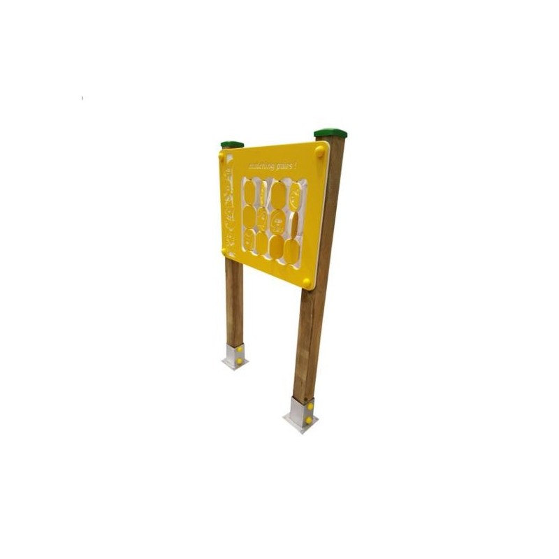 Panell de joc "Troba la parella" amb suports de fusta