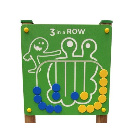 Panell de joc "3 en ratlla" amb suports de fusta