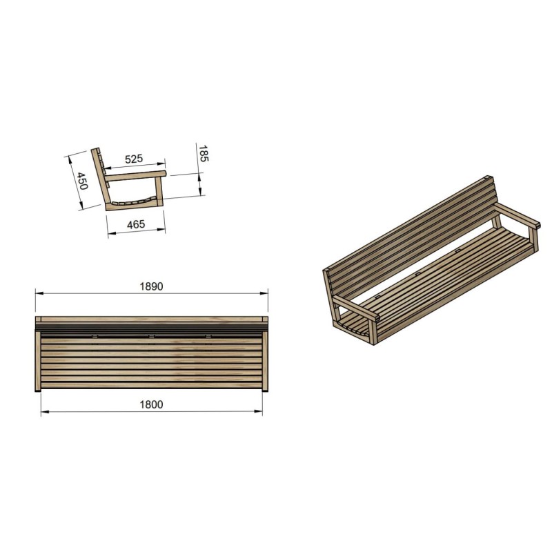 Balancín de jardín MASGAMES ELNA XL con techo de lona