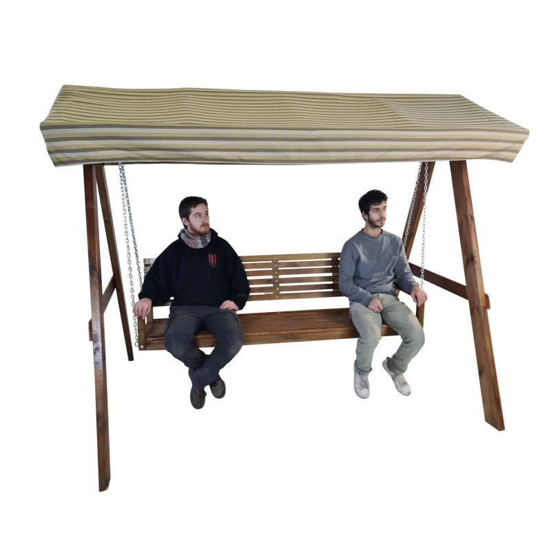 Balancín de jardín MASGAMES ELNA XL con techo de lona