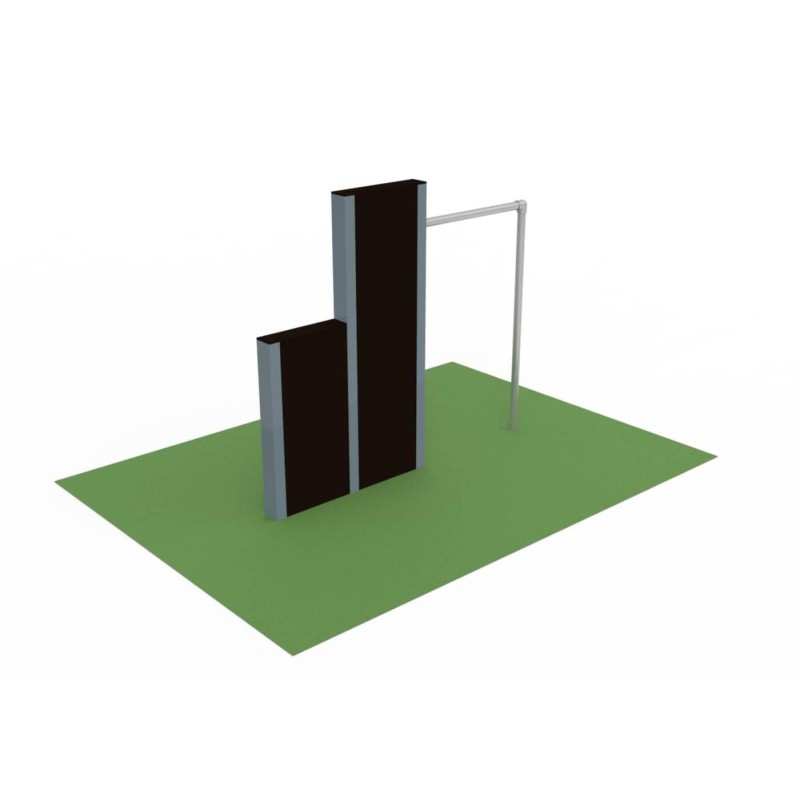 Muro escalonado y barra