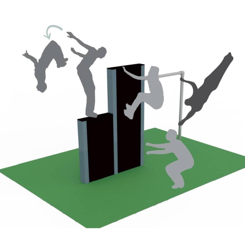 Muro escalonado y barra