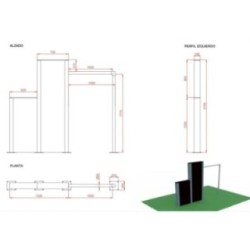 Muro escalonado y barra