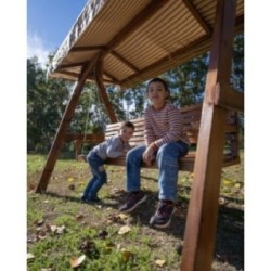 Balancín de jardín MASGAMES ELNA XL con techo de lona