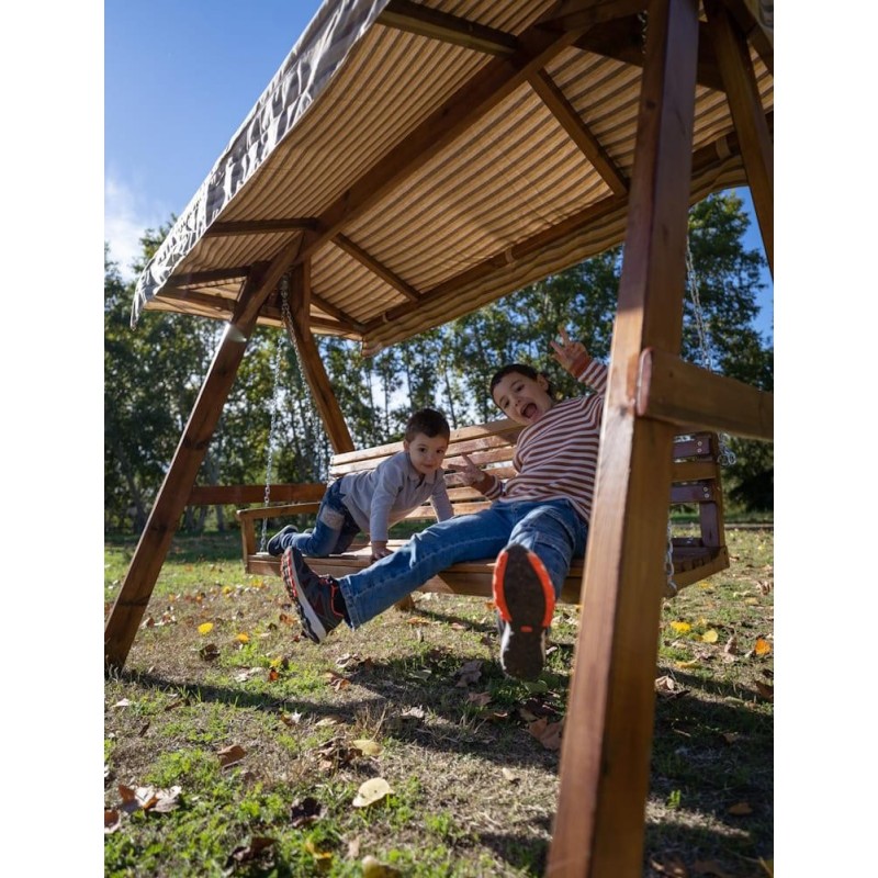 Balancín de jardín MASGAMES ELNA XL con techo de lona