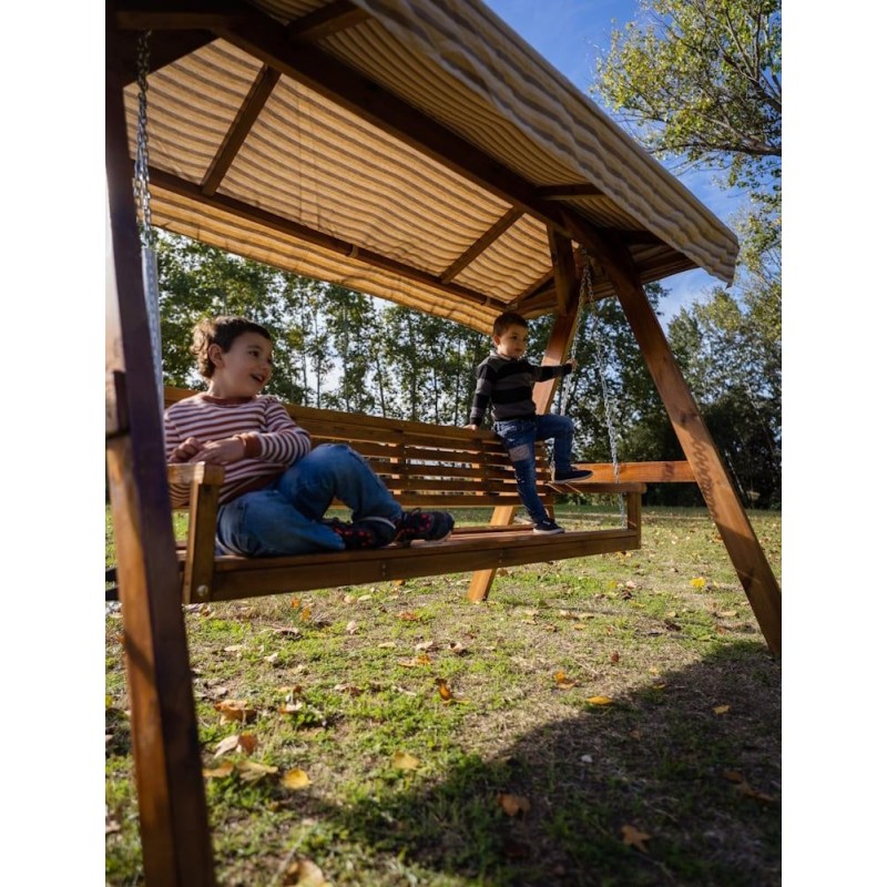 Balancín de jardín MASGAMES ELNA XL con techo de lona