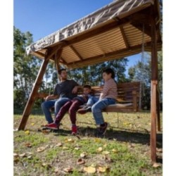 Balancín de jardín MASGAMES ELNA XL con techo de lona