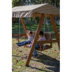 Balancín de jardín MASGAMES ELNA XL con techo de lona
