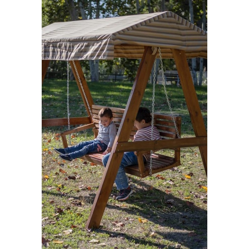 Balancín de jardín MASGAMES ELNA XL con techo de lona