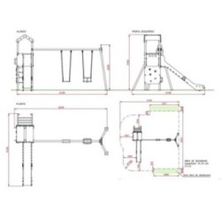 Parque infantil ARAN com baloiço duplo