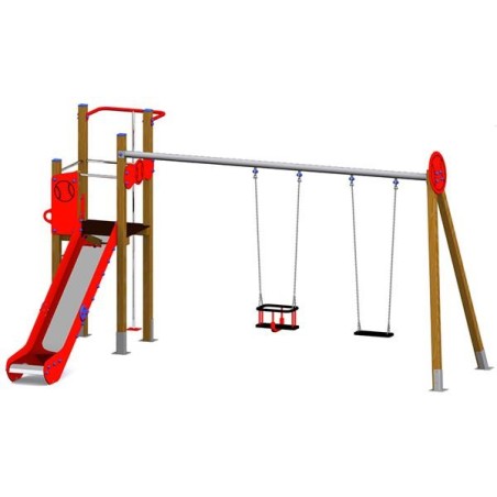 Parc infantil BEISBOL amb gronxador doble