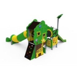 Parque infantil casa en el árbol de la selva