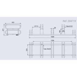 Aparcabicicletas 6 places diferents alçades (galvanitzat)