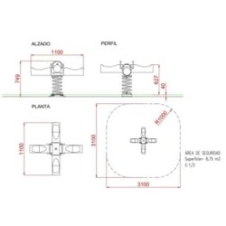 Balancín de muelle CANILLO de 4 plazas
