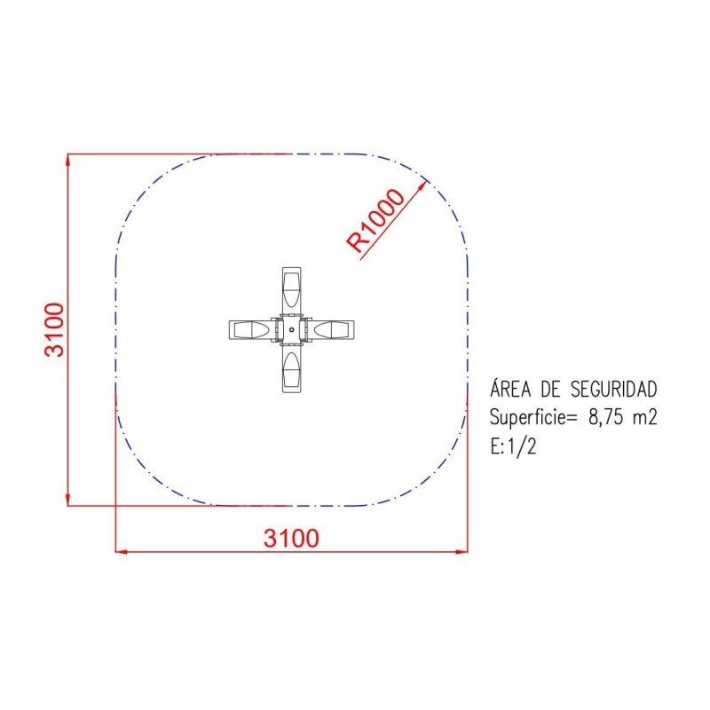 Balancín de muelle CANILLO de 4 plazas