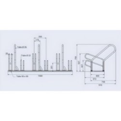 Aparcabicicletas OPTIMUM de 6 plazas (Galvanizado)