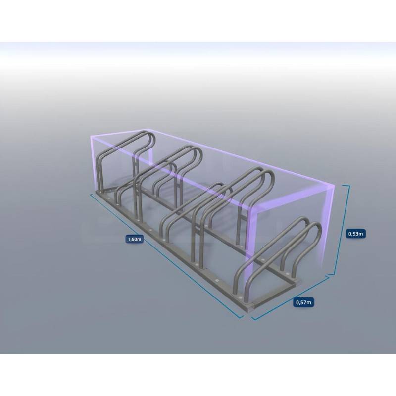 Aparcabicicletas OPTIMUM de 6 plazas (Galvanizado)