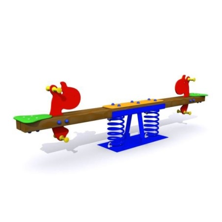 Balancín muelle doble sube y baja HIPOPOTAMOS