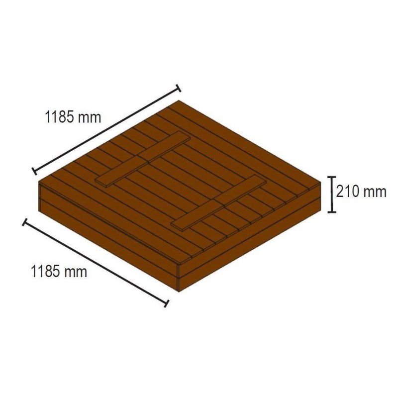 Arenero MASGAMES Tectum con Tapa de Madera plegable