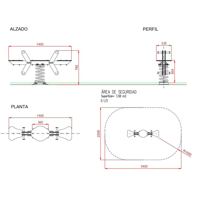 Balancín muelle doble METÁLICO