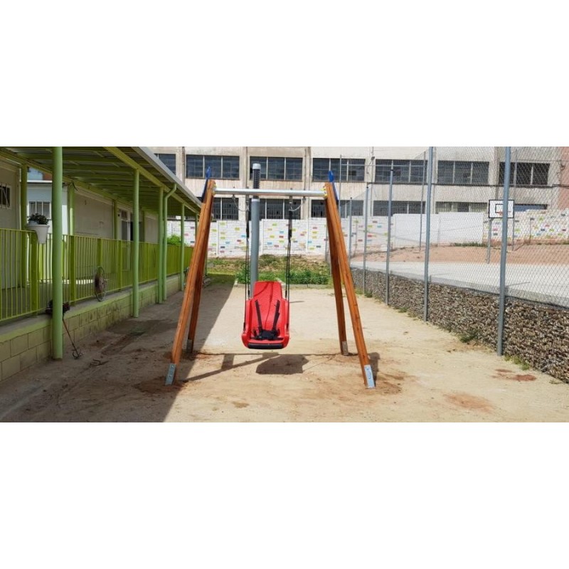 Asiento inclusivo para columpios con cuerdas y arnés