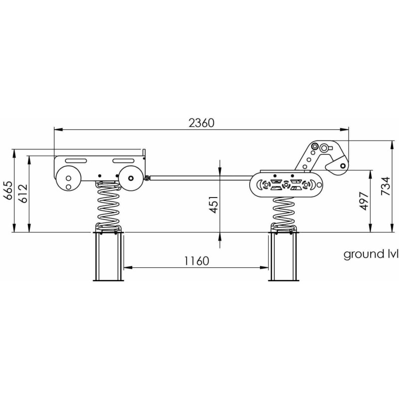 Balanço de molas DUO ESCAVADORA + REBOQUE