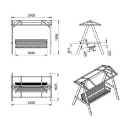 Balancín de jardín MASGAMES ELNA XL