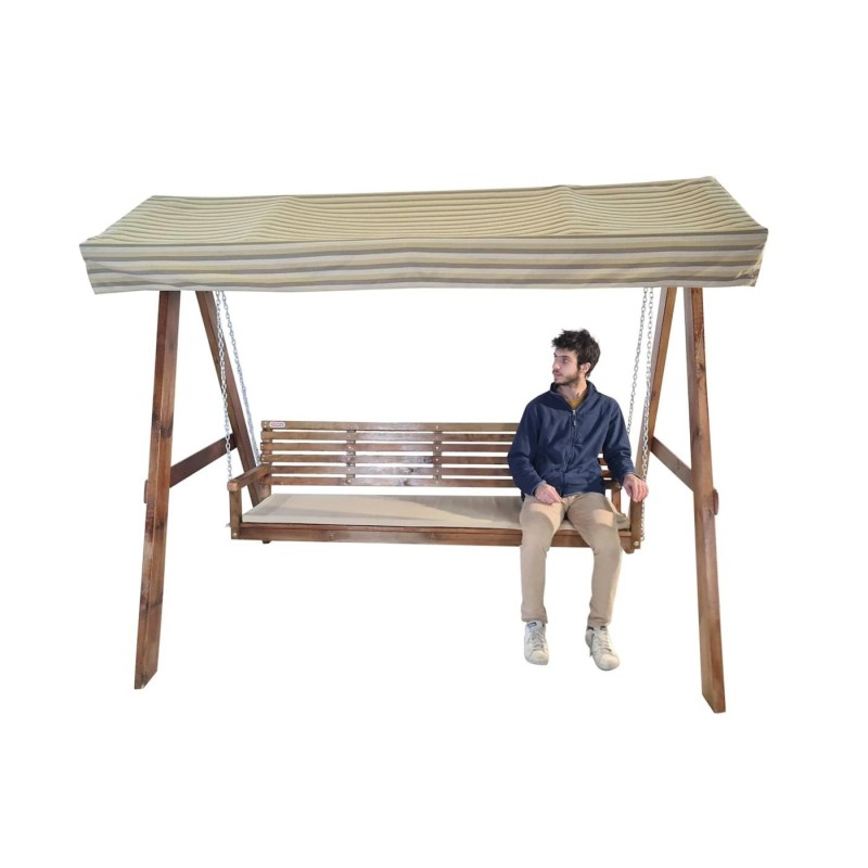 Balancín de jardín MASGAMES ELNA XL con techo de lona