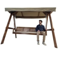 Balancín de jardín MASGAMES ELNA XL con techo de lona