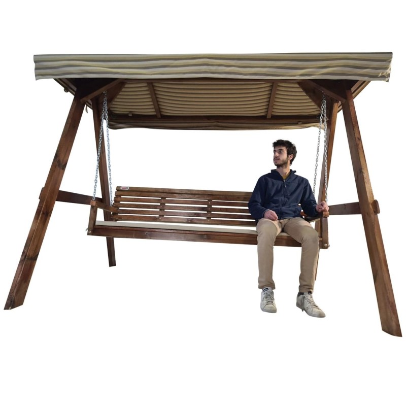 Balancín de jardín MASGAMES ELNA XL con techo de lona