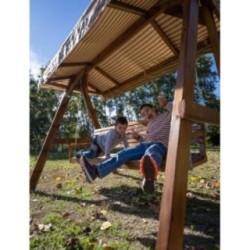 Balancín de jardín MASGAMES ELNA XL con techo de lona
