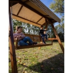 Balancín de jardín MASGAMES ELNA XL con techo de lona