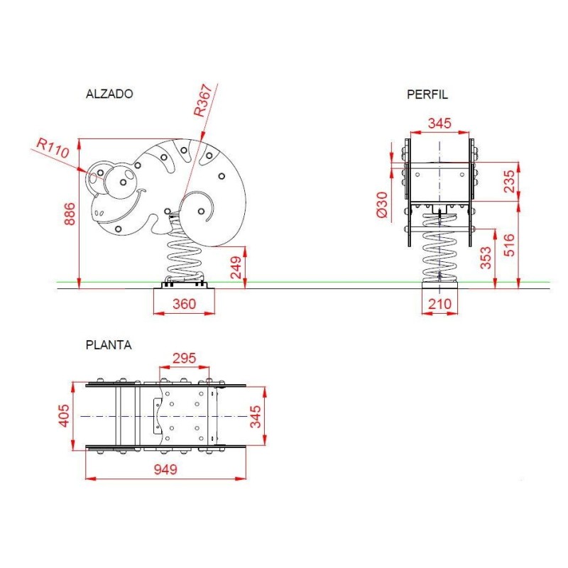 Balancín muelle doble panel CAMALEÓN ADAPTADO