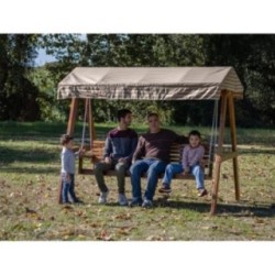 Balancín de jardín MASGAMES ELNA XL con techo de lona