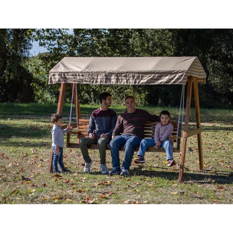 Balancín de jardín MASGAMES ELNA XL con techo de lona