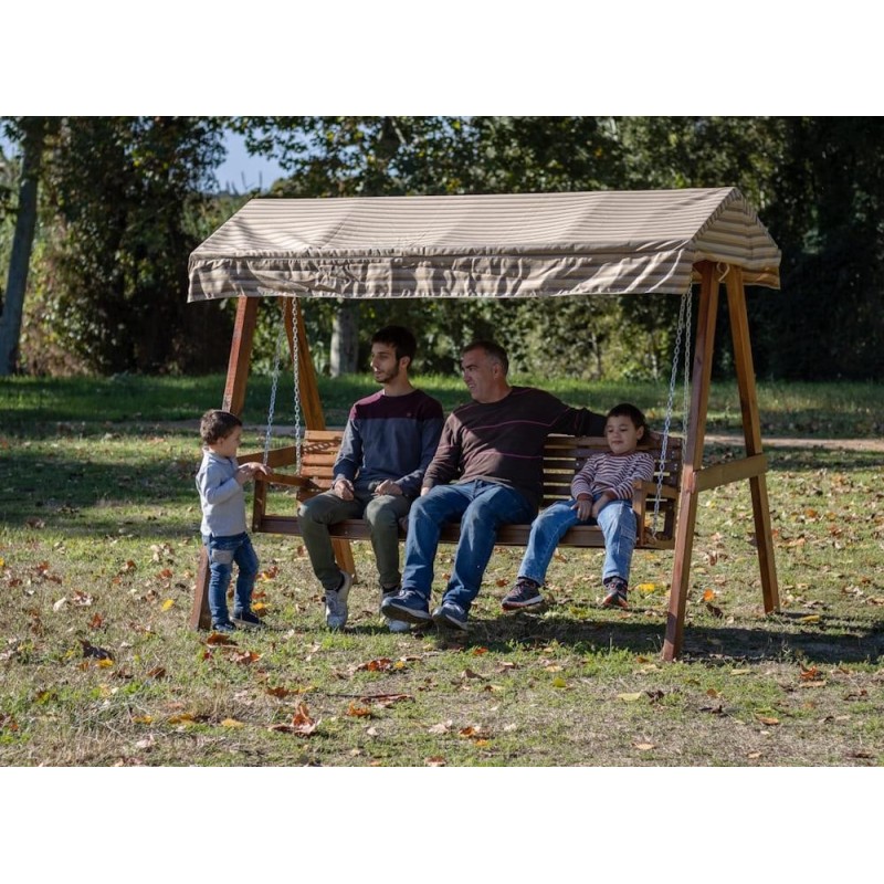 Balancín de jardín MASGAMES ELNA XL con techo de lona