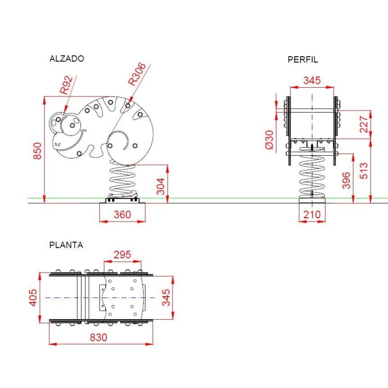 Balancín muelle doble panel CAMALEÓN