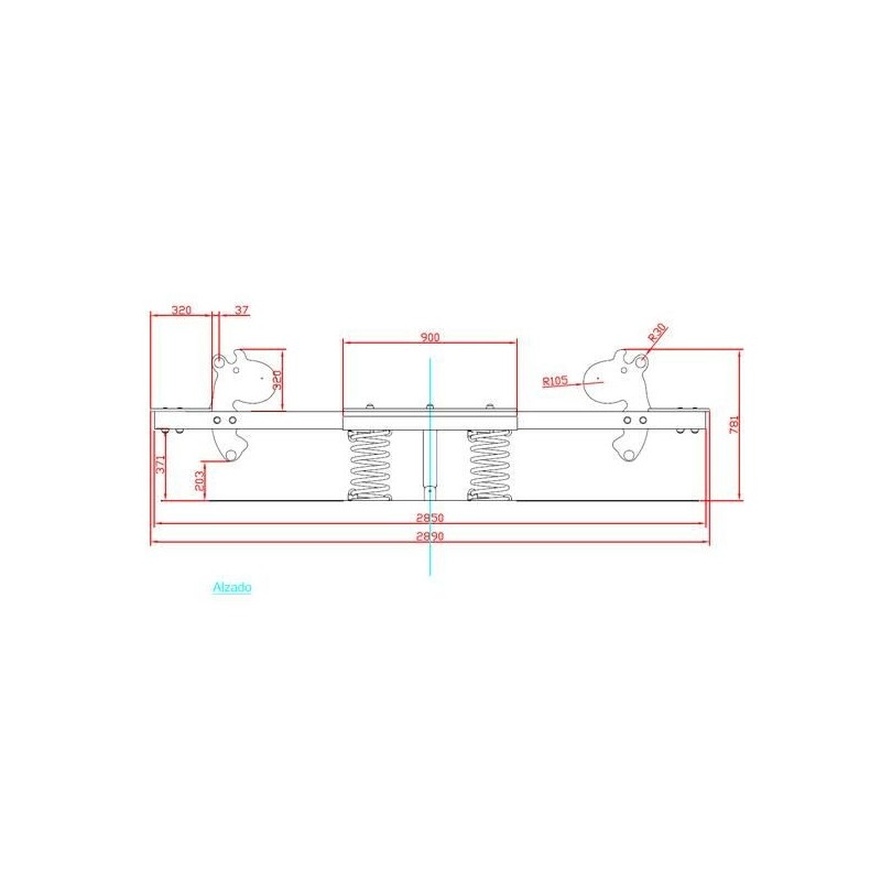 Balancín muelle doble sube y baja HIPOPOTAMOS