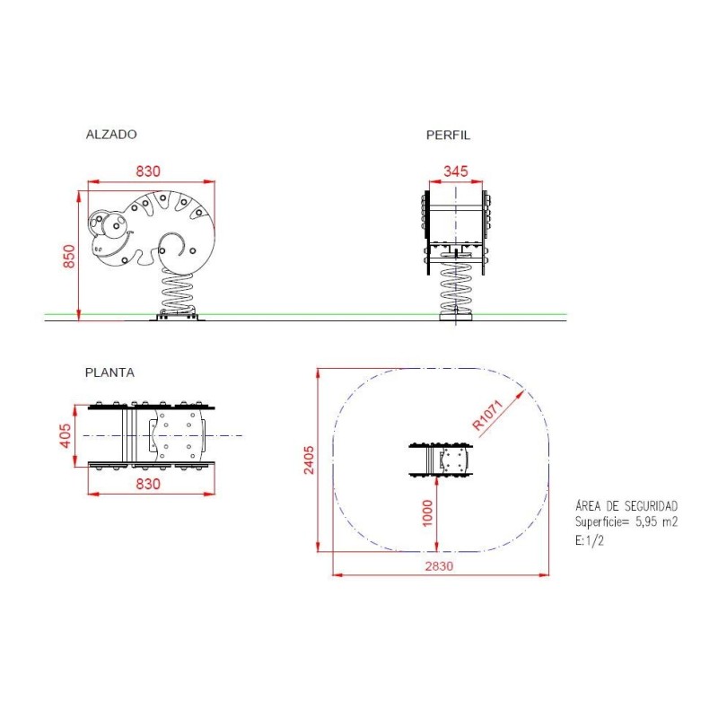 Balancín muelle doble panel CAMALEÓN