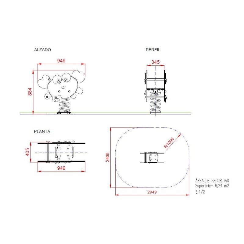 Balancín muelle doble panel CANGREJO