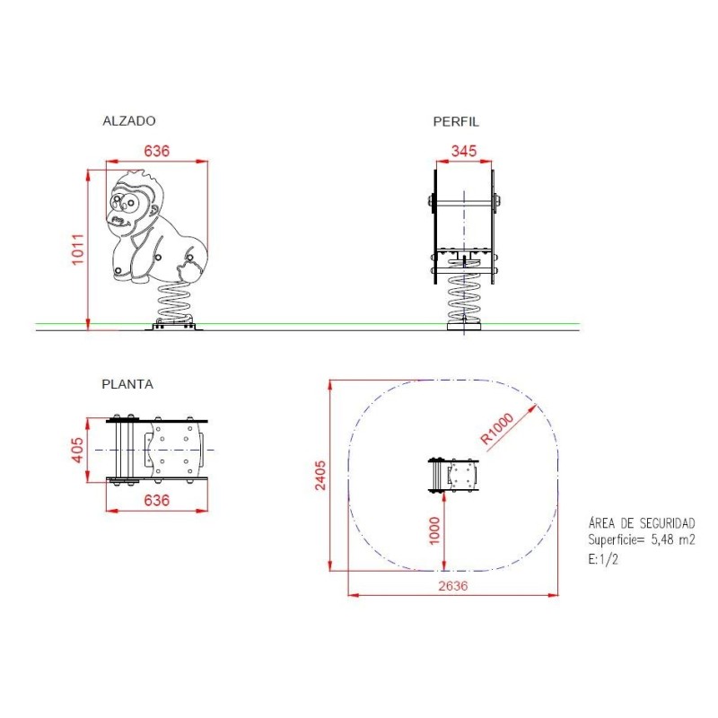 Balancí molla doble panell GORIL·LA