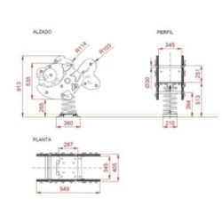 Balancí molla doble panell PIRANYA ADAPTAT