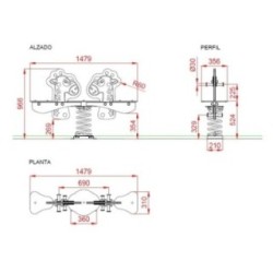 Balancín muelle doble JIRAFAS