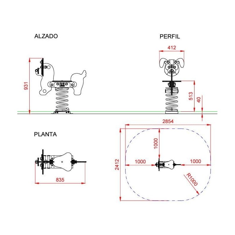 Balancin muelle PERRO