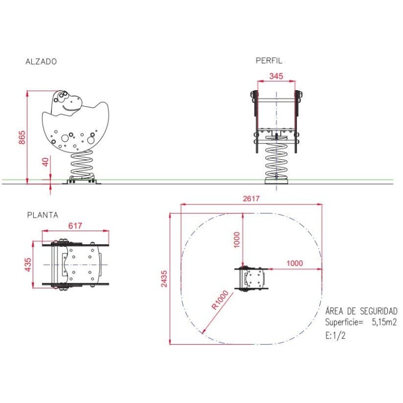 Balancín muelle HUEVO DINOSAURIO