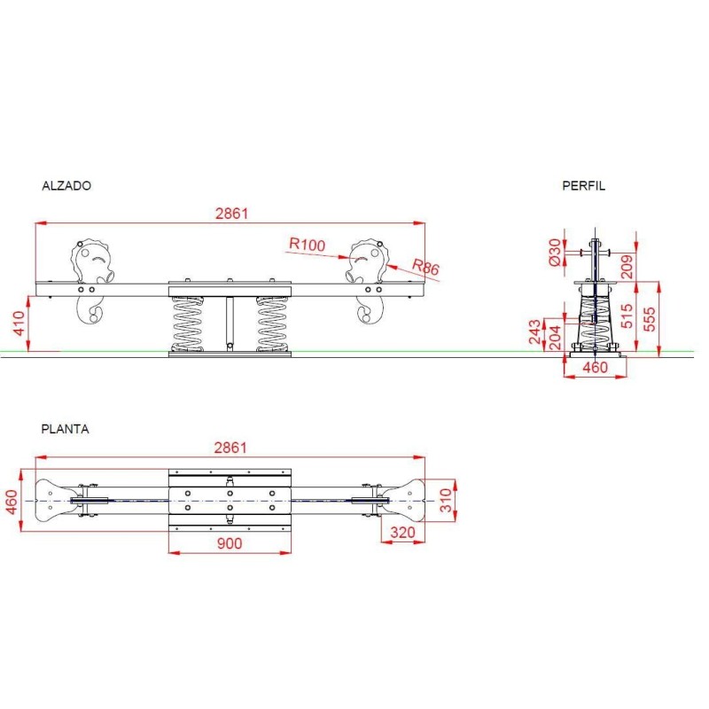Balanço sobe e desce CAVALOS-MARINHOS