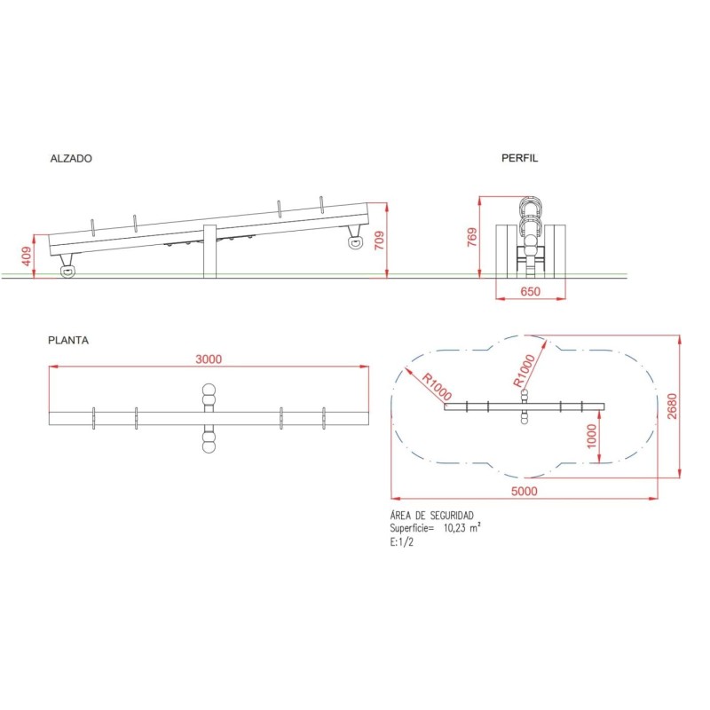 Balancín sube y baja ORDINO de madera