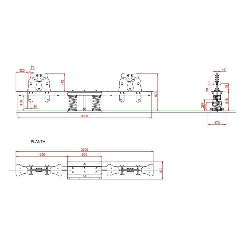 Balancín muelle cuádruple sube y baja DON CUCO
