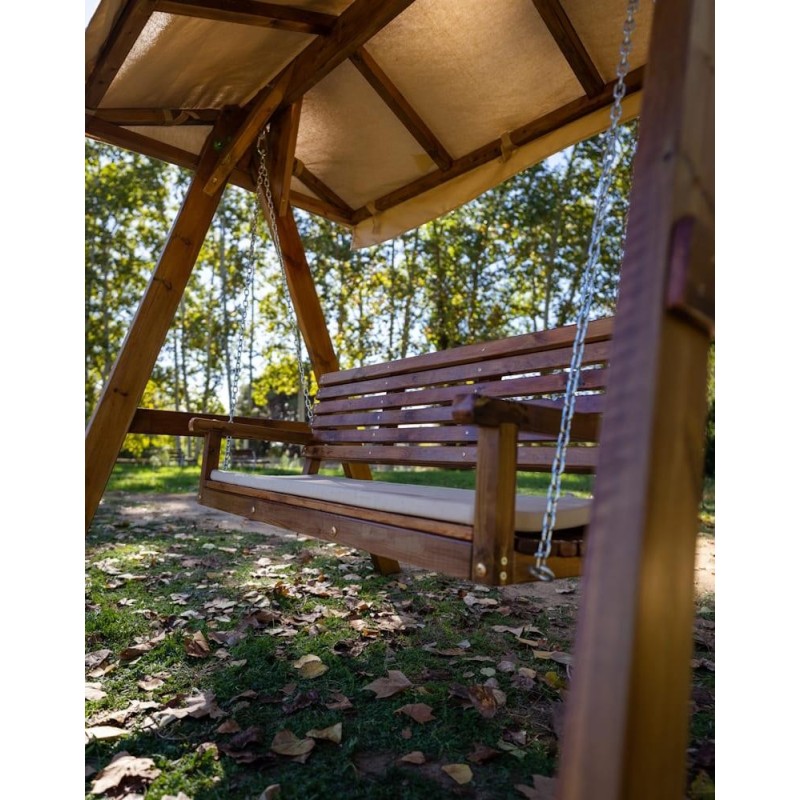 Banco de baloiço de madeira para exterior MASGAMES ELNA L