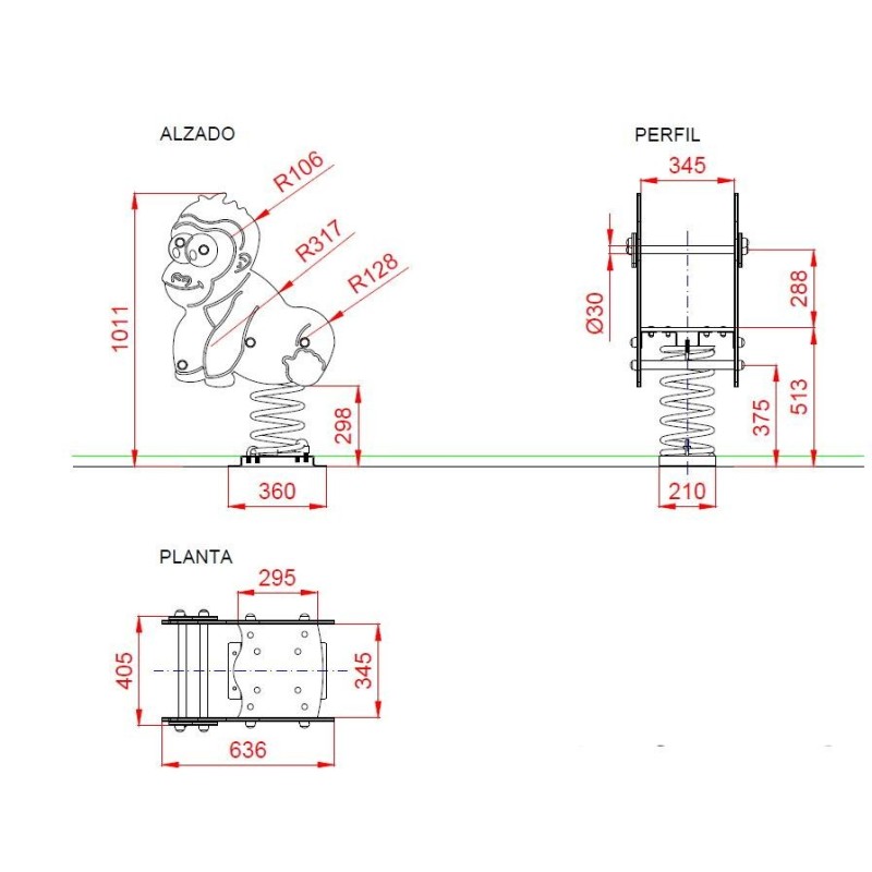 Balancí molla doble panell GORIL·LA